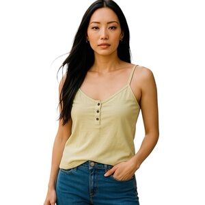 N:Philanthropy Button Tank Top Women Color Yellow Size S